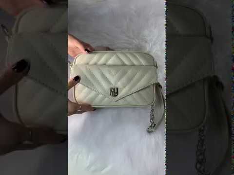 BOLSA MADRID P Bolsa pequena a tiracolo couro legítimo branca / off-white