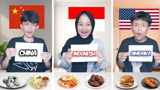 TANTANGAN MAKANAN NEGARA CHINA VS AMERIKA VS INDONESIA 