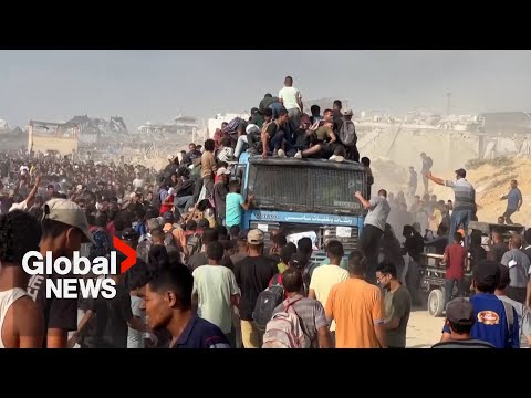 YouTube video thumbnail: Israel Orders New Evacuation in Gaza as Death Toll of Palestinians Seeking Aid Rises