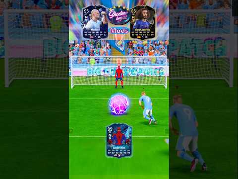 Haaland Vs Cucurella Vs Spider-Man Penalty Kicks Challenge #shorts #football