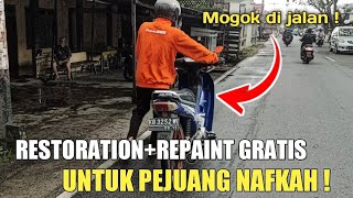 FREE RESTORATION ! Honda Supra Jialing 100cc - Lihat Reaksi Ojol ini Setelah Motornya di Restorasi