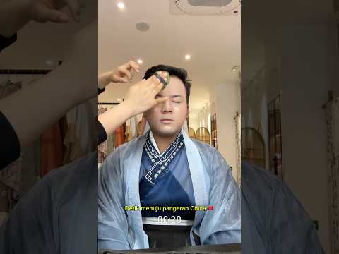 Pertama kali dandan ala pangeran china bagus gak #hanfu #traveling #kuliner #makanan #lucu #shanghai