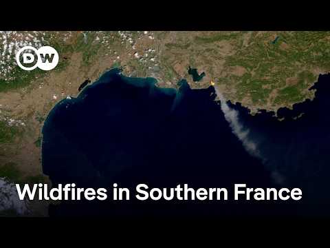 YouTube video thumbnail: Wildfires in Southern France Lead to Closure of Marseille Airport