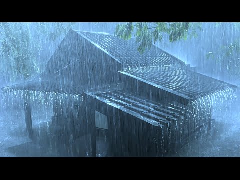 Maximum Relaxation to Sleep Soundly With Heavy Rain & Thunder on Roof of Farmhouse in Mystic Forest