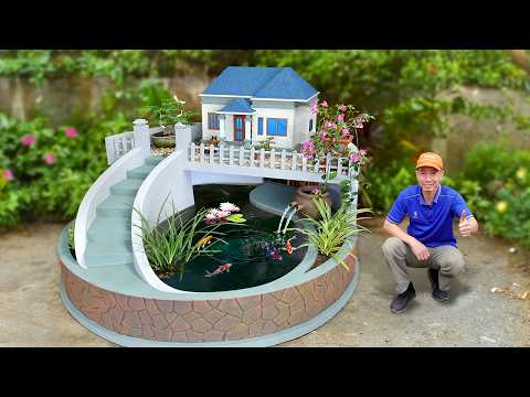 How to build unique miniature house fish tank in backyard