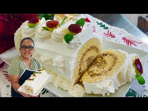 PRIMER POSTRE PARA ESTAS FIESTAS BRAZO GITANO O ROLLO DE MANZANA CON PASAS