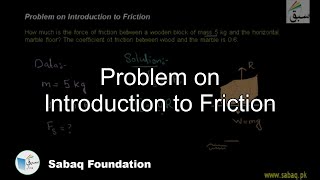 Problem on Introduction to Friction