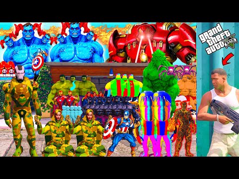 Franklin & Shinchan Playing Chupan Chupai With AVENGERS Family & HULK Family in GTA 5 !