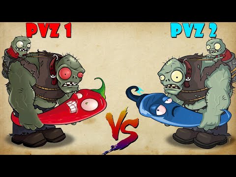 All Plants in PVZ 1 vs PVZ 2 - Who Will WIn? - Plants vs Zombies Team Plant Battlez