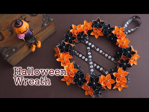 折り紙で作るハロウィンのリースの作り方 - DIY How to Make Origami Halloween Wreath / Tutorial
