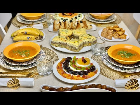 طاولة ثاني يوم 🌙 طاجين الباي .. بوراك  الشاورما مقرمش وبشكل مختلف /طاجين حلو  و ديكور عصري لطاولة