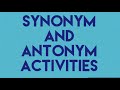 Synonym and Antonym Card Games