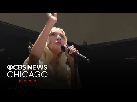 Christina Aguilera performs "What a Wonderful World" at Obama Center opening ceremony