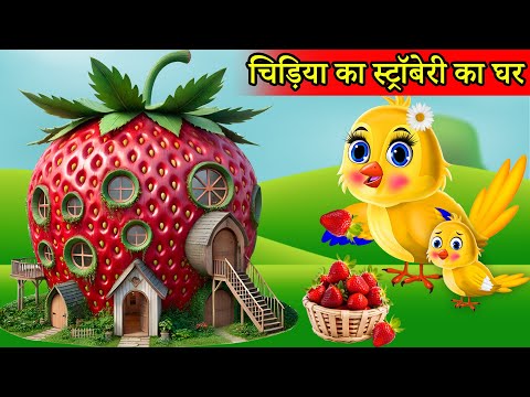 चिड़िया का Strawberry घर |tuntuni chidiya cartoon tv |new cartoon chidiya| चिड़िया वाला हिंदी कार्टून