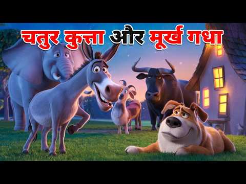 चतुर कुत्ता और मूर्ख गधा | CHATUR KUTTA AUR MOORKH GADHA KAHANI | HINDI MORAL STORY | HINDI KAHANI