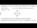 Unit Circle and Periodic Functions