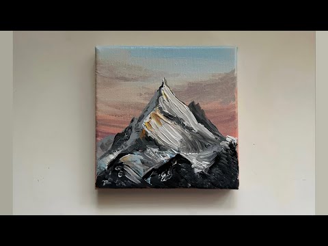 Painting mountain 🏔️ using acrylic |easy painting |for beginners |painting tutorial |acrylic art