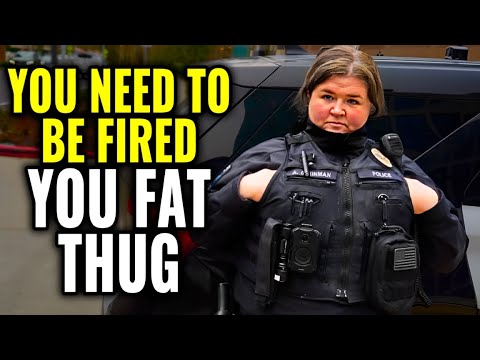 LYING FAT FEMALE OFFICER GETS OWNED & DISMISSED *ID REFUSAL* FIRST AMENDMENT AUDIT