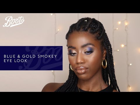 Make-up Tutorial |✨Stay in and Sparkle✨: Blue and Gold Smokey Eye with Alesha Hunt | Boots UK