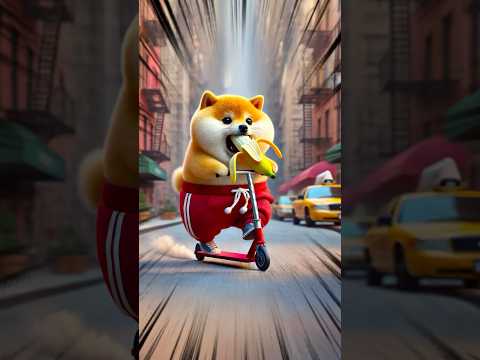 Banana chase: catch the pickpocket!🍌🏁 #ai #cute #dog #funnyvideo