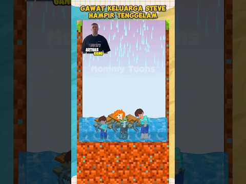 Gawat⁉️ Keluarga Steve Hampir Tenggelam #steve #noob #minecraft #mrbeast #dubbing #animation