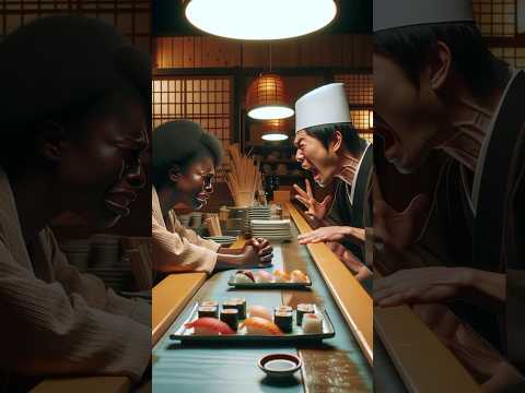 ㊗️300万回再生！黒人女性が日本の寿司屋で満喫していると...