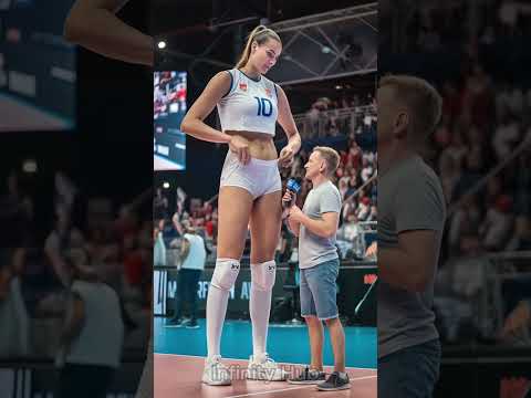 카메라 앞에서 이런 일이? 모두를 멍하게 만든 그녀의 퍼포먼스😊 #배구 #short #tallwomen #sports
