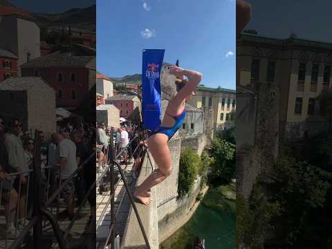 Diving off the famous Stari Most Bridge in Mostar 🇧🇦 #bravegang #shorts