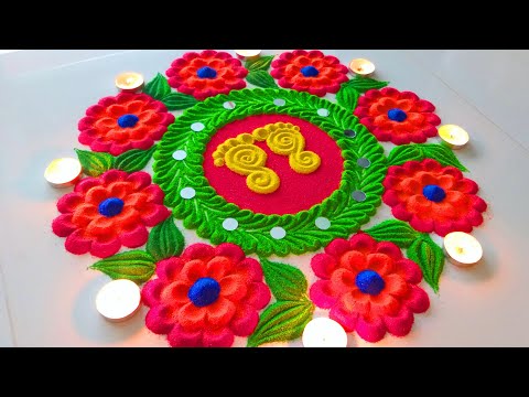 Beautiful Diwali Rangoli design | दिवाली पर बनाये  सुन्दर रंगोली | Top Colourful Diwali Rangoli