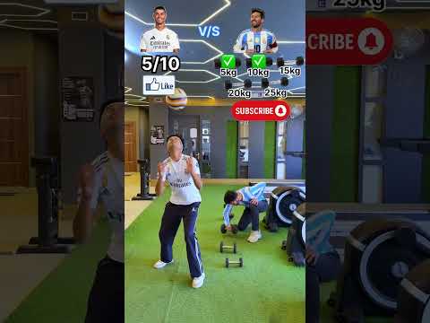 Ronaldo Powerful Header⚡️vs Messi Dumbbell Control💪Who’s got the better focus?😎#football #soccer