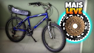 COLOQUEI  CATRACA 7v SHIMANO MEGARANGE NA BIKE ARO 24 DO MEU IRMÃO
