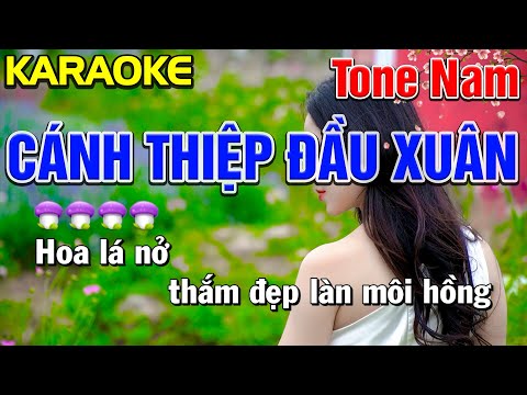 ✔ CÁNH THIỆP ĐẦU XUÂN Karaoke Nhạc Tết 2024 Tone Nam | Bến Tình