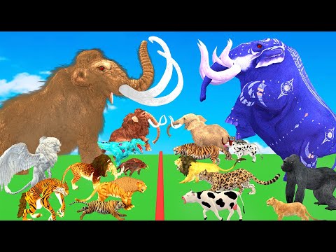 Animal Epic Battle - Prehistoric Mammals VS Modern Mammals Size Comparison | Animal Revolt Battle