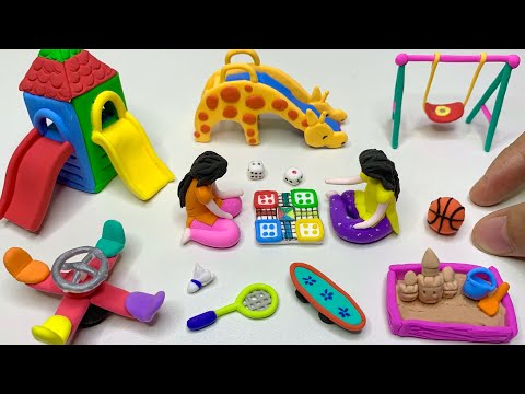 DIY How to make polymer clay miniature playground set|Easy clay tutorial| Rosa DIY