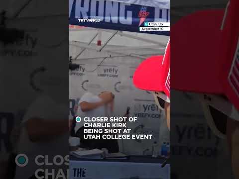Closer Shot of Charlie Kirk Being Shot at Utah Valley University
