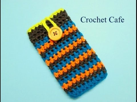 كروشيه جراب للموبايل او.. تابلت او.. لاب توب | Crochet Cafe