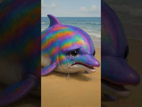 la triste vie d'un dauphin coloré 💔 #dauphin
