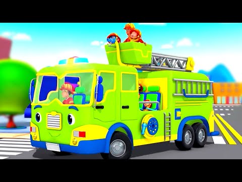 Wheels On The Firetruck, Fun Adventure Ride and Nursery Rhymes for Kids