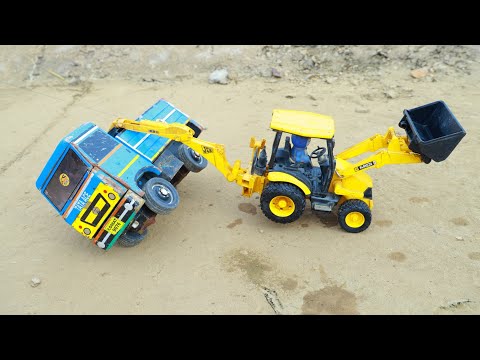 Mini Dumper Truck Mercedes Truck Accident Canal Pulling Out Mini Jcb 3dx Loader ? kids Cartoon Video