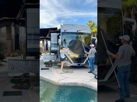 Prepping the RV for our first trip in 2 months 🚍 #rvlife #motorhome #camping