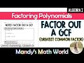 Factoring Out the Greatest Common Factor