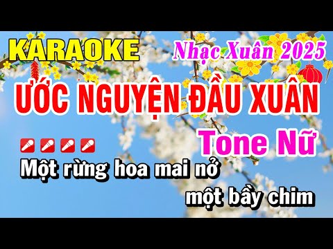 Karaoke Ước Nguyện Đầu Xuân Tone Nữ (Cực Xôm) Nhạc Xuân 2025 | Hoài Phong Organ