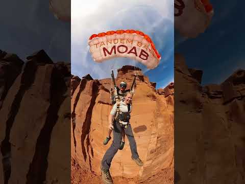 Parriott Mesa Tandem BASE jump! #youtubeshorts #nature #reaction #emotional #fun #bucketlist #moab