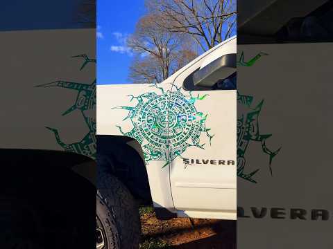SUBSCRIBE! Would you put this on your truck 🤔 #aztec #trucks #carwrap #decals #santafeklan