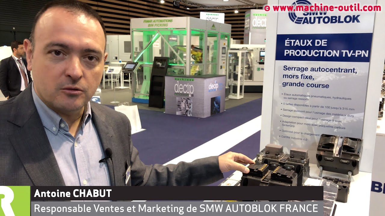 Etau auto-centrant avec mors interchangeables et réversibles pour usinage  jusqu'au 5 axes Sopam 