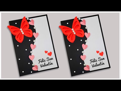 💕Tarjeta fácil para el 14 de febrero💝 Easy Valentine's card 😘 Beautiful and unique design 🌷