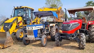 Jcb 3dx Eco Xpert Machine Loading Red Mud In Mahindra and Swaraj 843 XM Tractor | Jcb and Tractor
