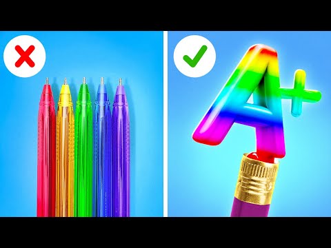 Astuces scolaires pour l'ÉTUDIANT RICHE contre PAUVRE ! Défi artistique par 123 GO!