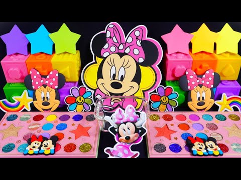 🌈ASMR🌈 Mixing "Mickey Mouse" MakeUp Eyeshadow,Glitter Into Clear Slime satisfying #슬라임 (710)