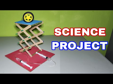 How to Make Hydraulic Powered Robotic Lift Crane | Science Project